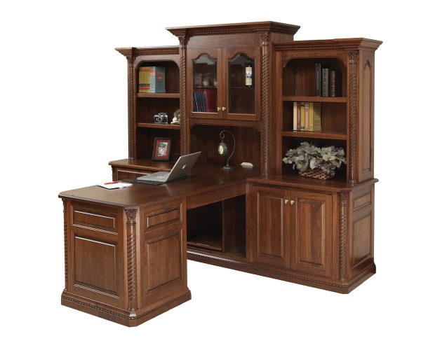 Lexington Partner Desk and 3 Piece Hutch