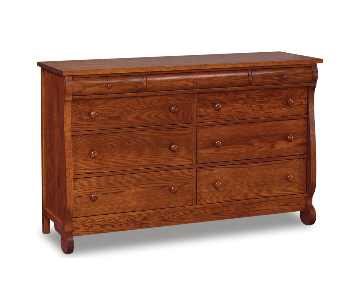 Old Classic Sleigh 9 Drawer Dresser